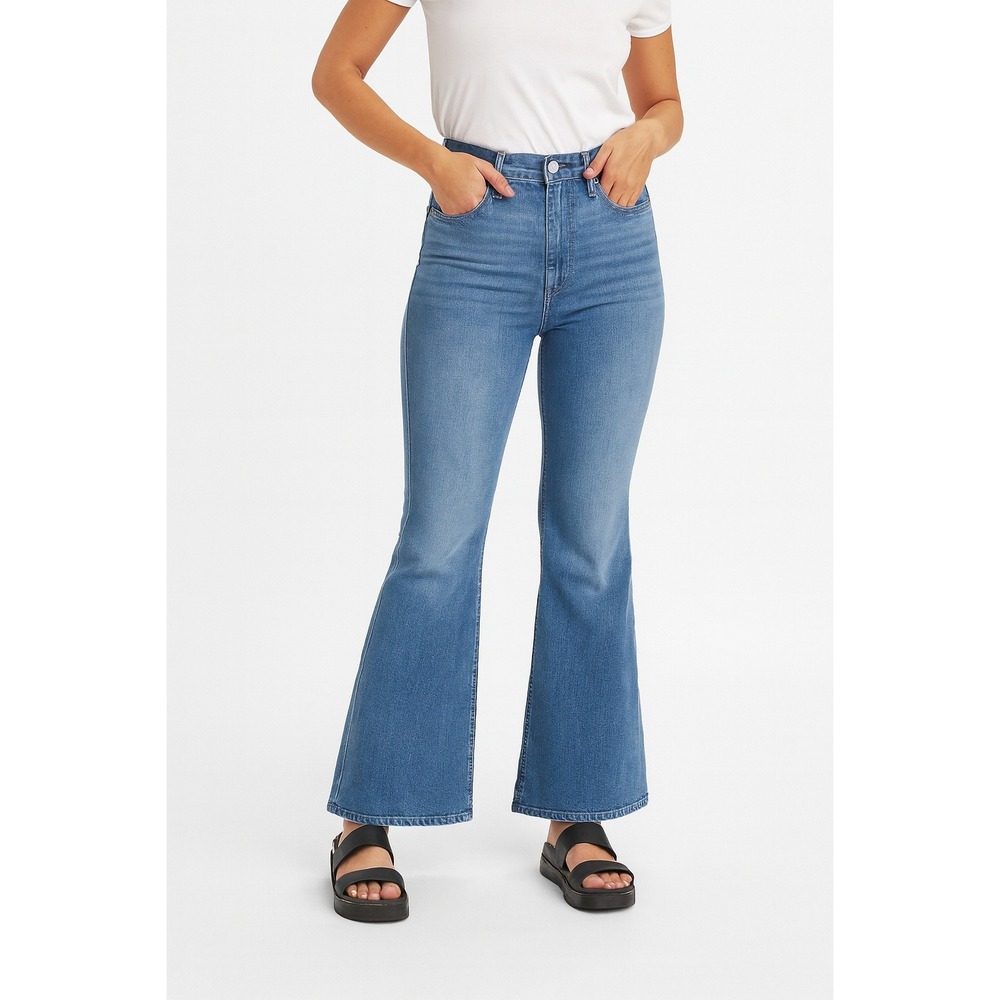 Levi's Ribcage Bell Flare Blue Jeans Women's Size 31 X 32 High Rise Med Wash